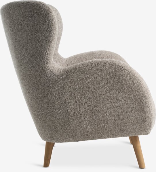 Lenestol HAGESTED beige stoff/natur eikefarget