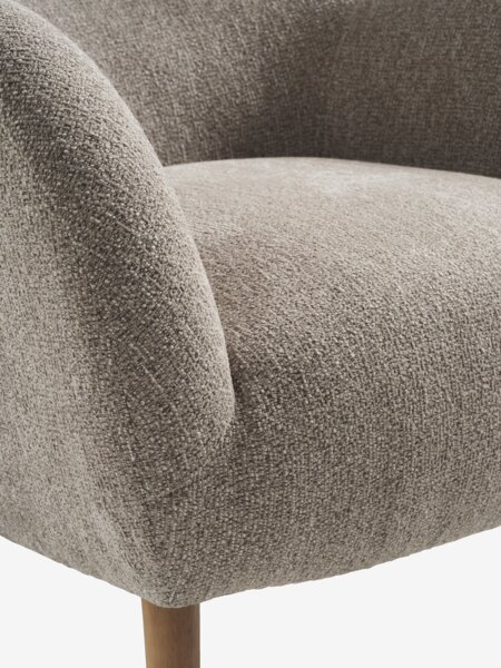 Lenestol HAGESTED beige stoff/natur eikefarget