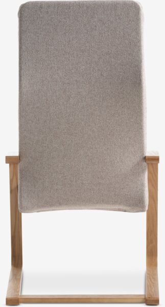 Armchair KNUDBY beige fabric/natural oak colour