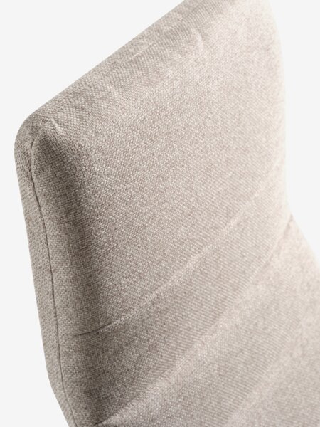 Armchair KNUDBY beige fabric/natural oak colour