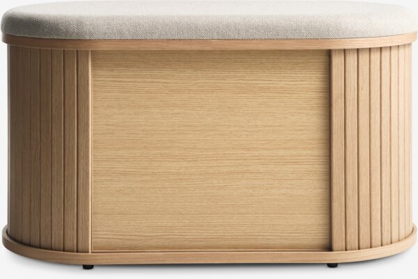 Benk LYNGVIG sjalusidører beige/natur eik