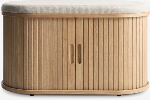 Benk LYNGVIG sjalusidører beige/natur eik