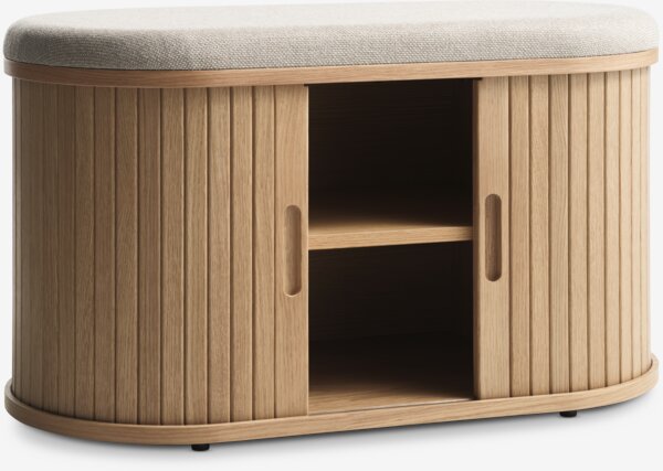 Benk LYNGVIG sjalusidører beige/natur eik
