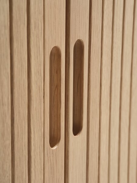 Benk LYNGVIG sjalusidører beige/natur eik
