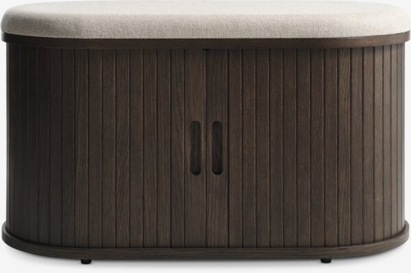 Benk LYNGVIG sjalusidører beige/mørk eik