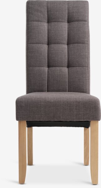 Dining chair BJERREBY grey fabric/natural oak colour