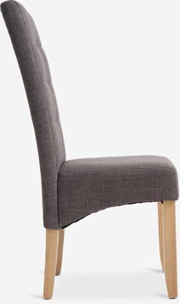 Dining chair BJERREBY grey fabric/natural oak colour