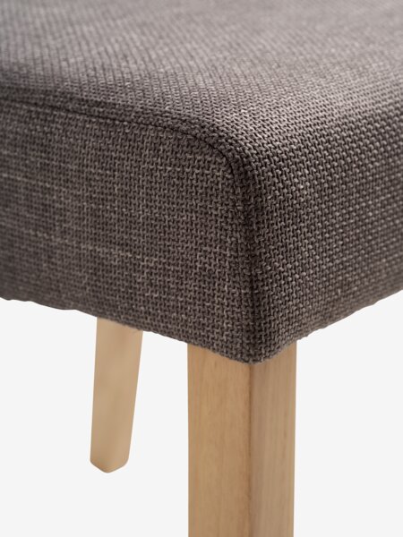 Dining chair BJERREBY grey fabric/natural oak colour