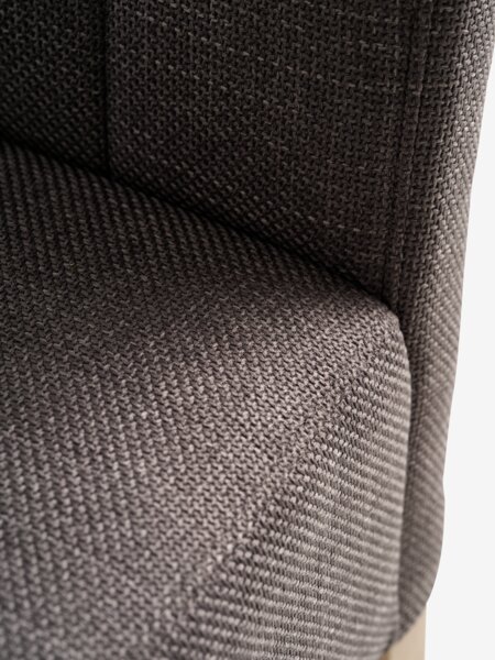 Dining chair BJERREBY grey fabric/natural oak colour