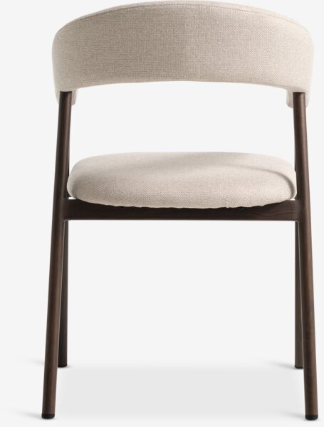 Dining chair EJSING beige fabric/dark oak