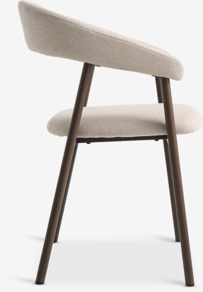 Dining chair EJSING beige fabric/dark oak