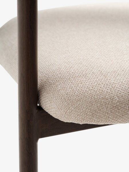 ALSTED L160 bord mörk ek + 4 EJSING beige/mörk ek