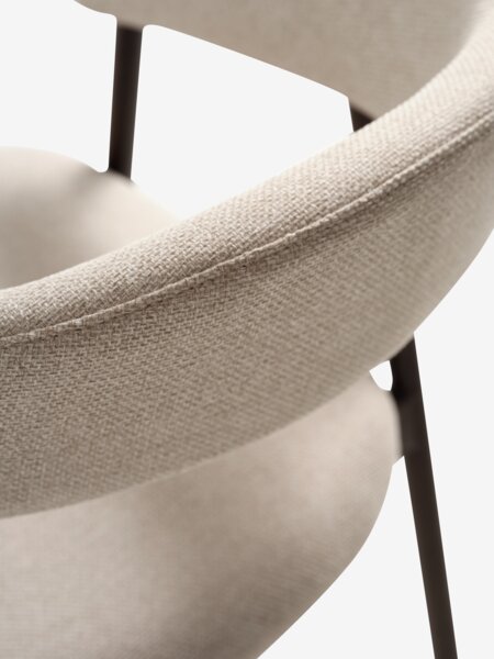 ALSTED L160 bord mörk ek + 4 EJSING beige/mörk ek