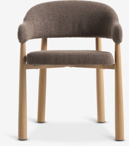 Matstol ROUST mörk sand tyg/natur ekfärg