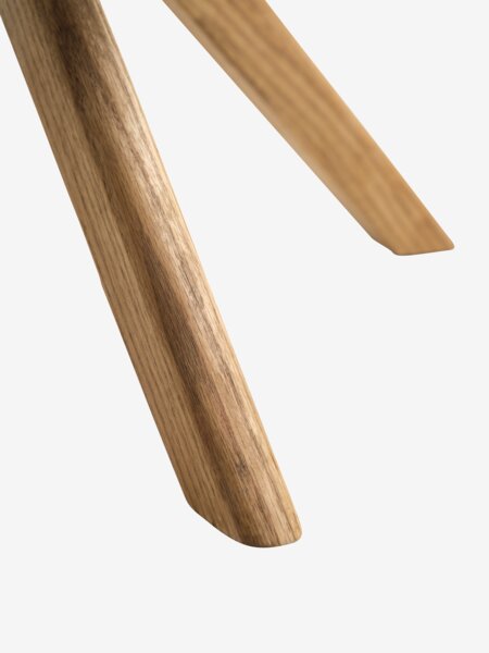 MARSTRAND L200/280 bord natur ek + 4 VEMMETOFTE stol beige