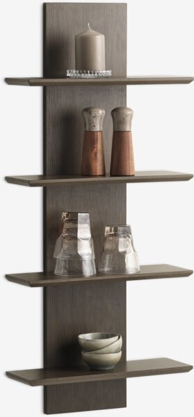 Wandplank BORUM 4 schappen donker eiken kleur