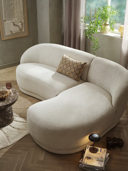 Bank ANDRUP chaise longue rechts beige stof