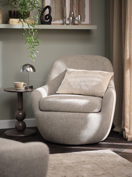 Armchair SANDBJERG swivel sand fabric