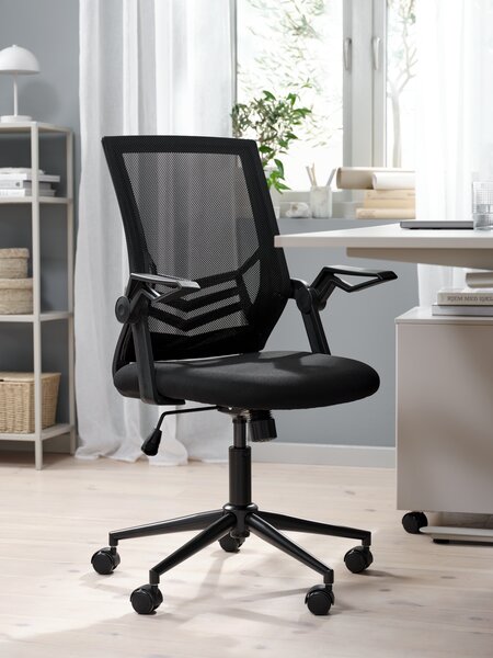 Office chair ASMINDERUP black mesh/black fabric