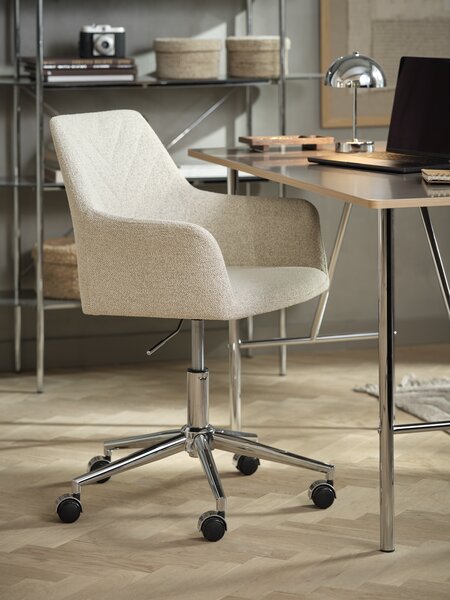 Skrivebordsstol PURHUS offwhite stoff/krom