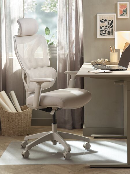 Office chair VARPELEV beige mesh/beige
