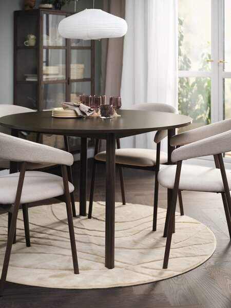 Eettafel ALSTED Ø120 donker eiken kleur