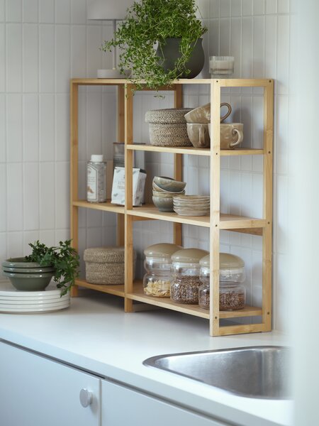 Wandplank ENGESVANG 5 schappen bamboe