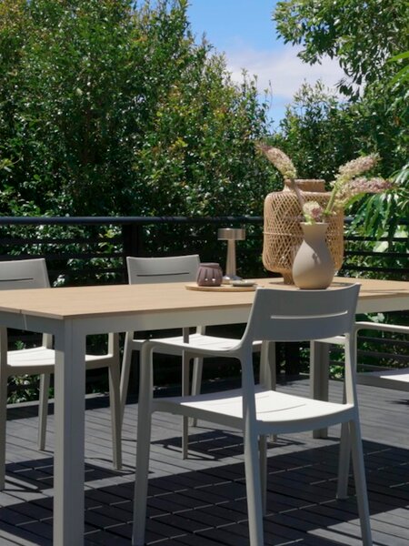 Masă MARIELYST 205 +4 scaune INGSTRUP bej