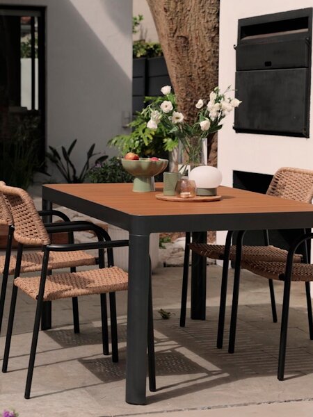 SIRDAL L149 Tisch Hartholz + 4 ORKANGER Stuhl natur