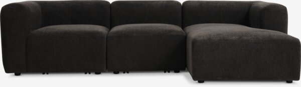 Modular sofa SKEJBY 3 pers. chaise longue dark brown