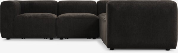 Modular sofa SKEJBY 5 pers. corner dark brown fabric