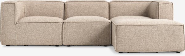 Modulsofa SKIBBY 3-seter sjeselong sand stoff