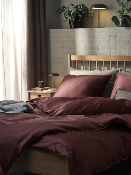 Sateen duvet cover set SANNA KING eggplant