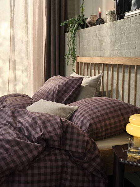 Duvet cover set TONJE Yarn dyed DBL purple