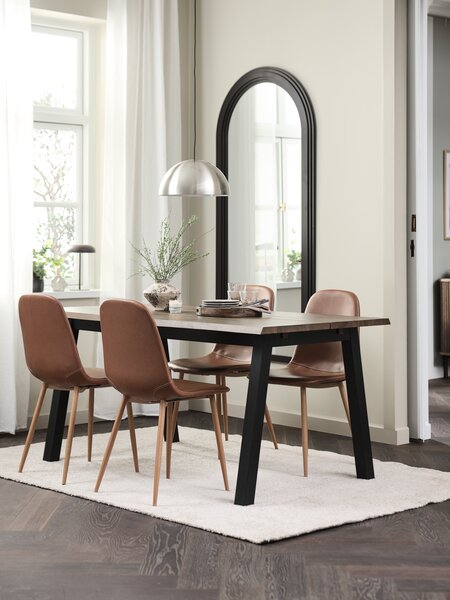 SKOVLUNDE L160 tafel donker eiken + 4 JONSTRUP cognac