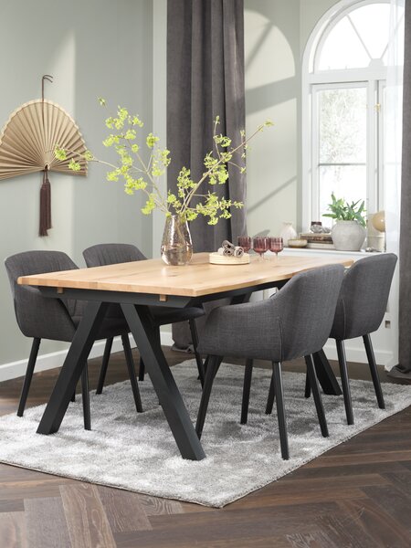 SANDBY Tavolo L160 cm rovere naturale + 4 ADSLEV antracite