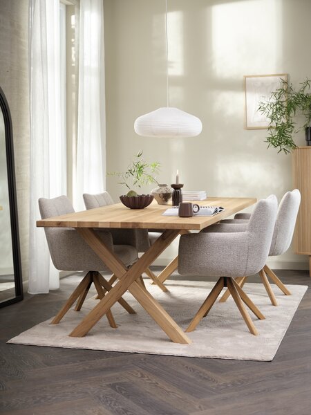 GRIBSKOV Tavolo L230 cm rovere naturale + 4 VEMMETOFTE beige