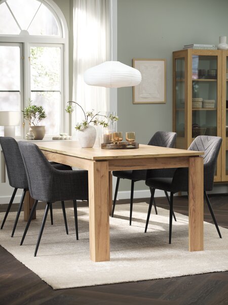 LINTRUP Tavolo L190/280 rov. nat .selv. + 4 PURHUS gri./nero