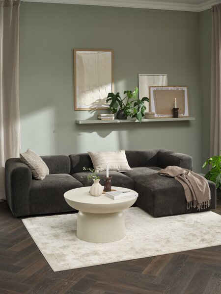 Modular sofa SKEJBY 3 pers. chaise longue dark brown