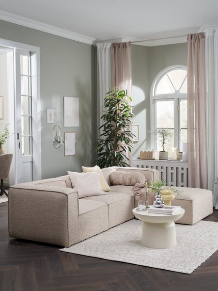 Modulsofa SKIBBY 3-seter sjeselong sand stoff