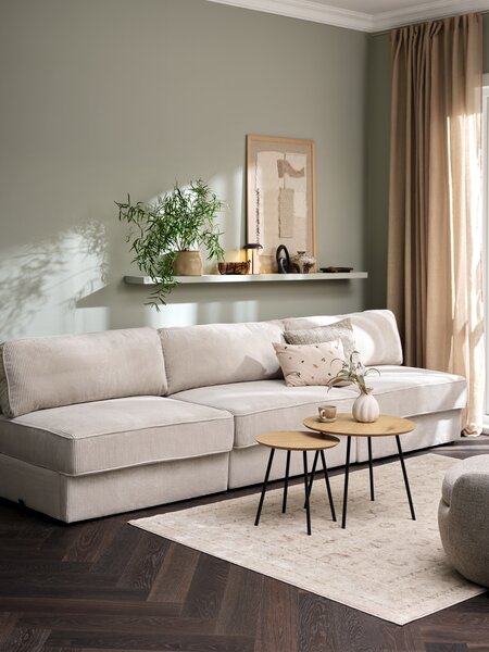 Modulbäddsoffa SJELLE 3-sits utan armstöd beige