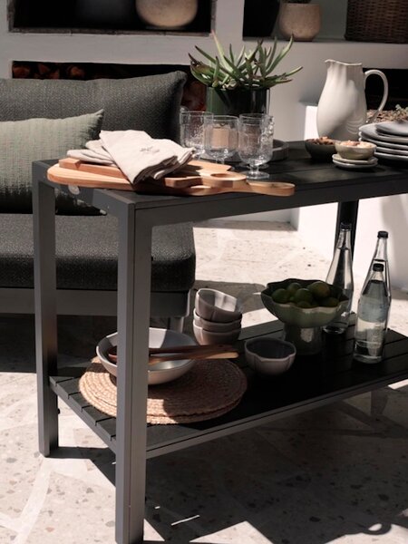 Stolik na kółkach VALLEBO S45xD100xW74 czarny