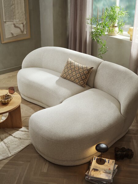 Bank ANDRUP chaise longue rechts beige stof