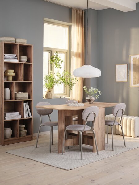 Bookcase MOSBJERG 10 shelves wild natural oak colour