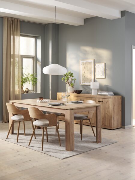 LINTRUP D190/280 divlji natur hrast + HVIDING natur hrast