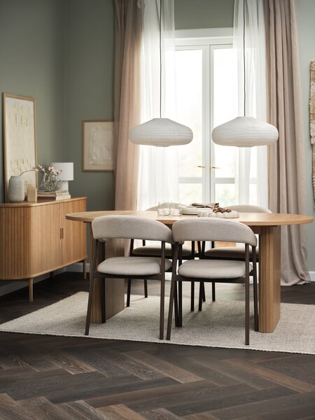 Sideboard LYNGVIG 160 cm 2 tambour doors natural oak