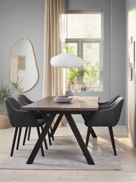 SANDBY L210 Tisch dunkel Eiche + 4 ADSLEV Stühle anthrazit
