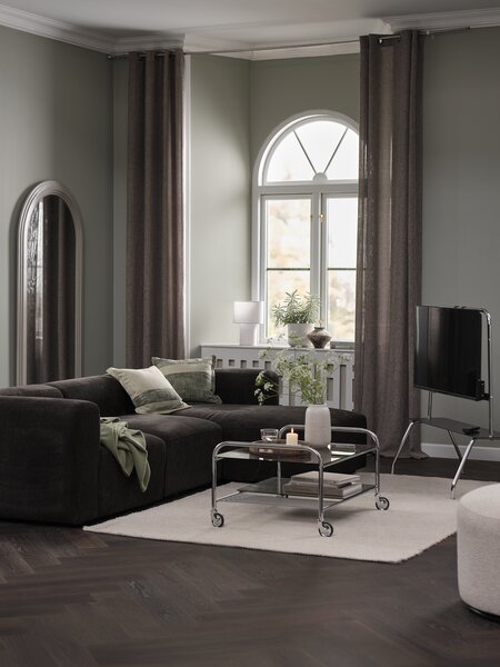 Modular sofa SKEJBY 3 pers. chaise longue dark brown