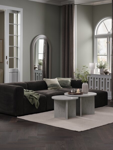 Modular sofa SKEJBY 3 pers. chaise longue dark brown