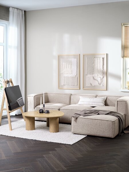 Modulsofa SKIBBY 3-seter sjeselong sand stoff